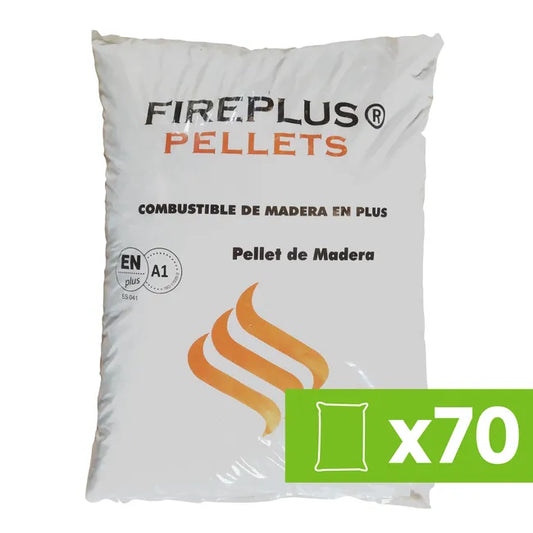 70 Sacos de pellet 15 Kg FIREPLUS